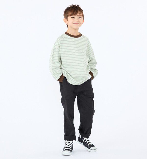 SHIPS KIDS「【別注】THYARD:100～130cm / マルチボーダー ロングスリーブ Tシャツ」|Tシャツ・カットソー|