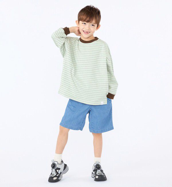 SHIPS KIDS「【別注】THYARD:100～130cm / マルチボーダー ロングスリーブ Tシャツ」|Tシャツ・カットソー|