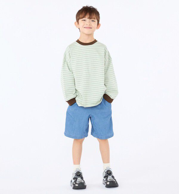 SHIPS KIDS「【別注】THYARD:100～130cm / マルチボーダー ロングスリーブ Tシャツ」|Tシャツ・カットソー|