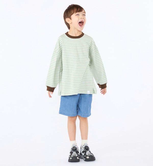 SHIPS KIDS「【別注】THYARD:100～130cm / マルチボーダー ロングスリーブ Tシャツ」|Tシャツ・カットソー|