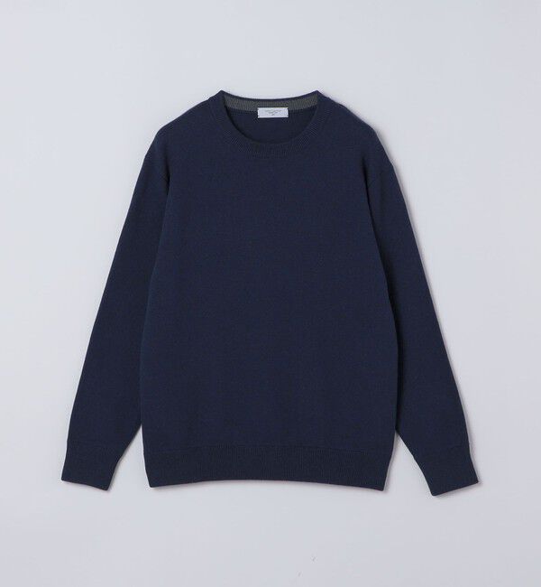 SHIPS「〈洗濯機可能〉ソリッド コットン カシミヤ クルーネック 26AW」|ニット・セーター|ネイビー