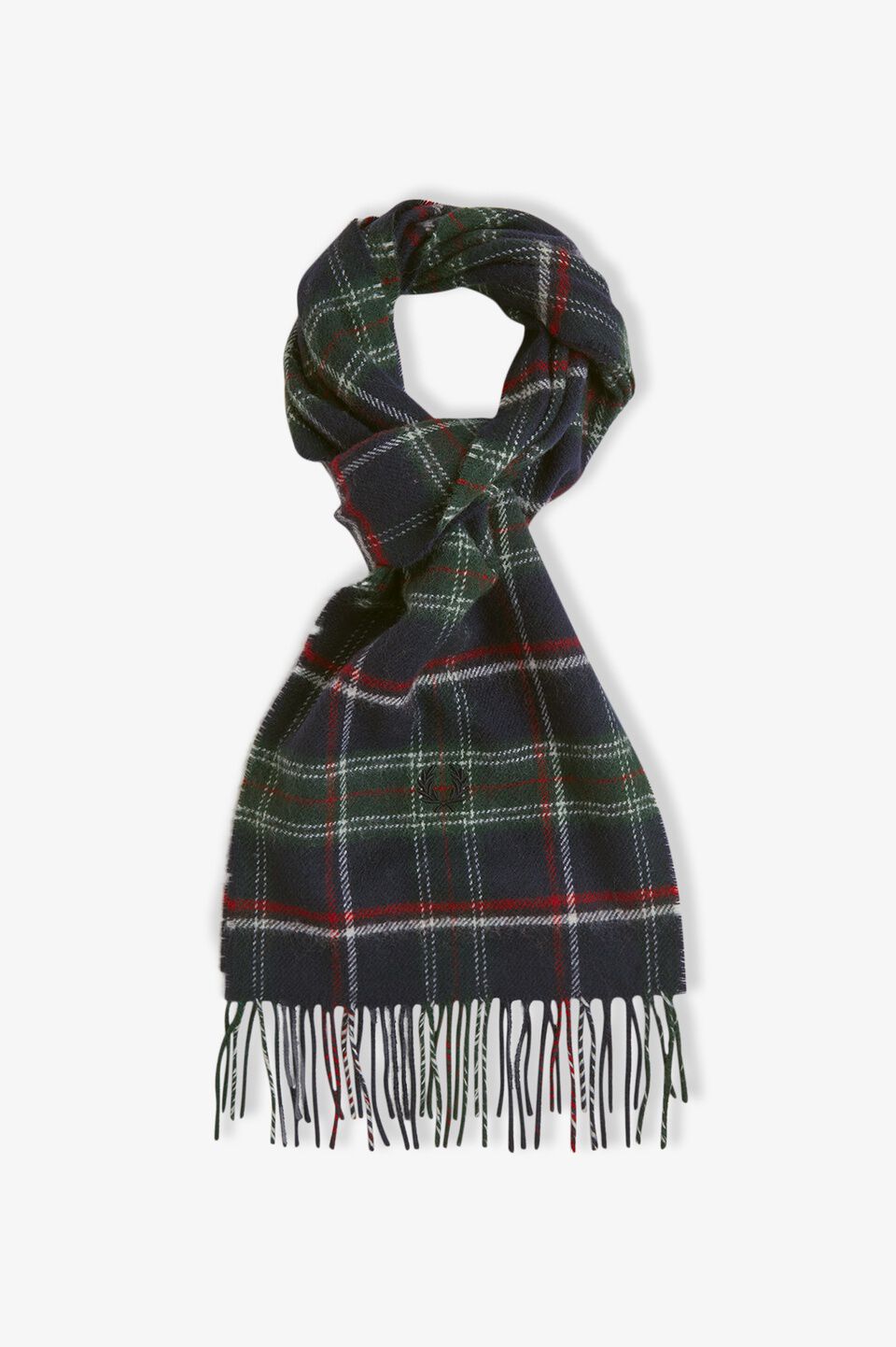 FRED PERRY 「FRED PERRY／Lambswool　Scarf／ワンポイントロゴ刺繍 チェック柄ラムウールマフラー」|マフラー|