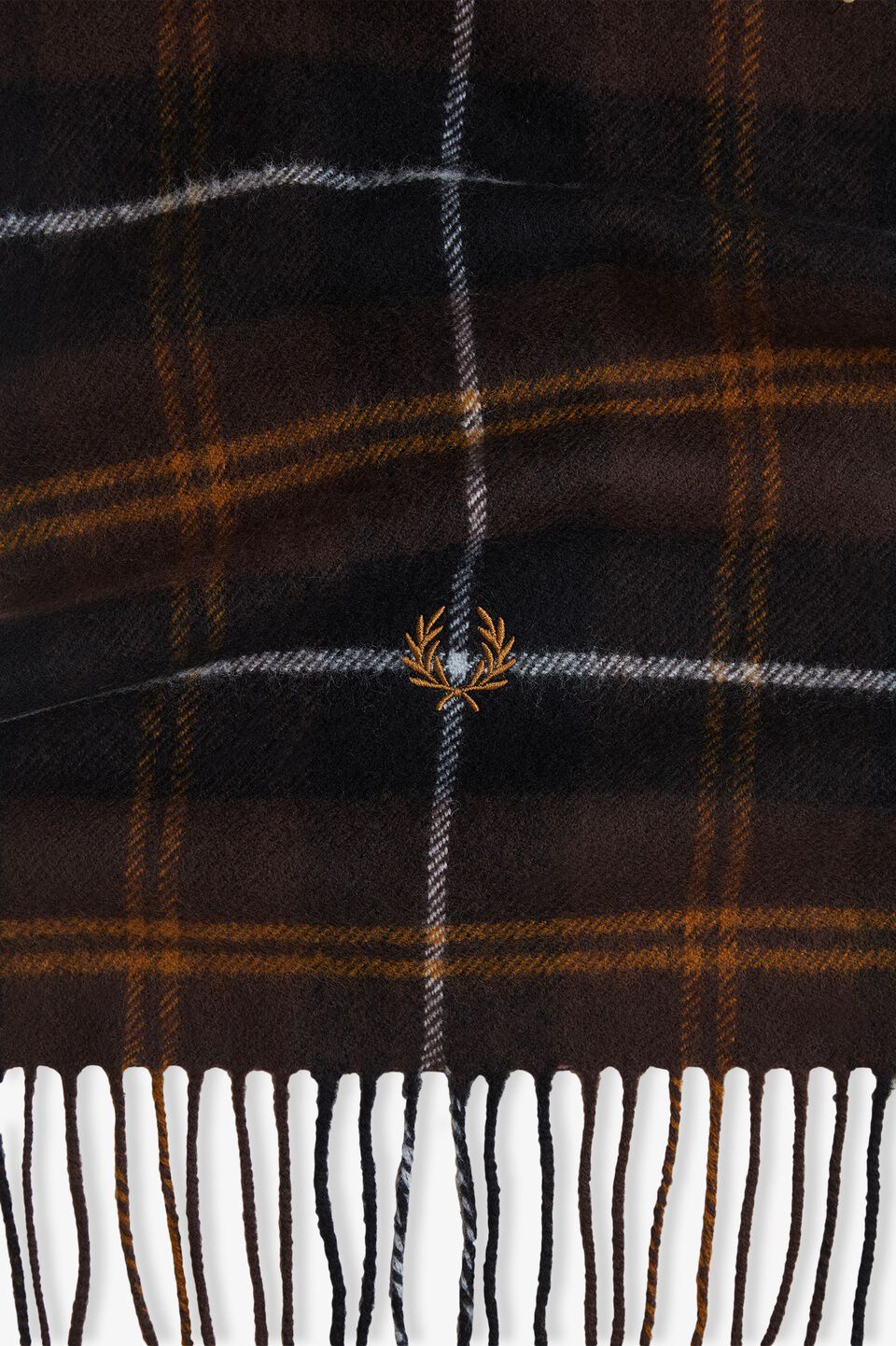 FRED PERRY 「FRED PERRY／Lambswool Scarf／ワンポイントロゴ刺繍 チェック柄ラムウールマフラー」|マフラー|