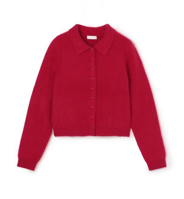 Ballsey「【WEB先行予約】フラッフィーヤーン ミニカラーカーディガン」|カーディガン|37 レッド