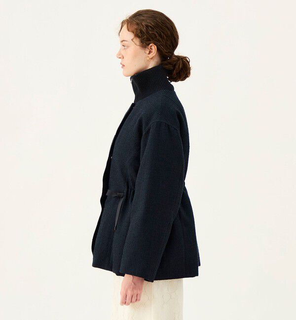 Ballsey「【WEB先行予約】ニットコンビツイード ドローストリングショートコート」|ダウン|