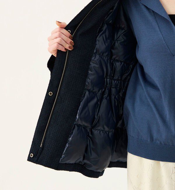 Ballsey「【WEB先行予約】ニットコンビツイード ドローストリングショートコート」|ダウン|