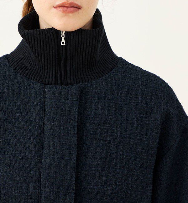 Ballsey「【WEB先行予約】ニットコンビツイード ドローストリングショートコート」|ダウン|