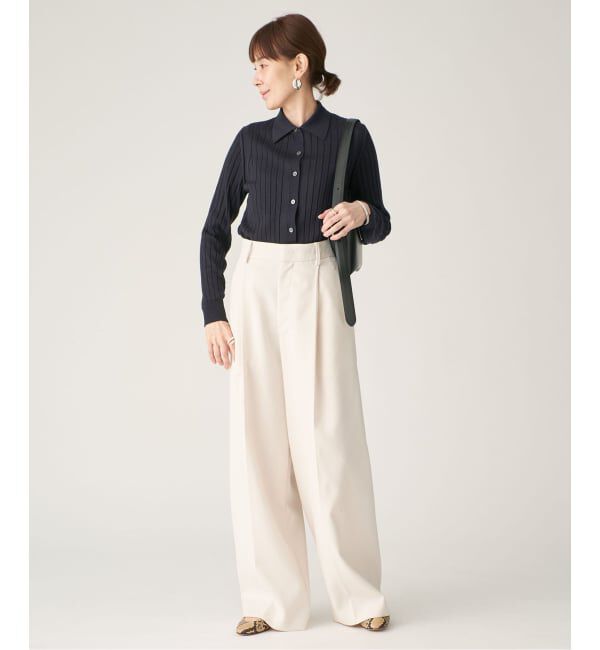 VERMEIL par iena「《追加予約》SLOANE スローン 18Gワイドリブポロカーディガン SL10W-944」|カーディガン|