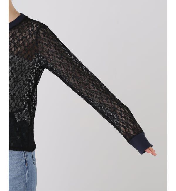 SLOBE IENA「nap/ナップ Contrast Lace Crew Top  5641004」|その他|