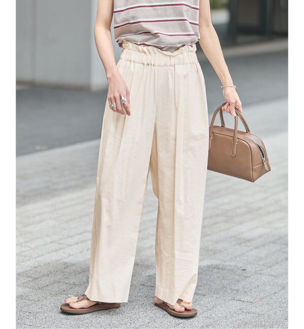 JOURNAL STANDARD「《追加》ウォッシャブルコットンリネンVISストレートパンツ」|その他|ナチュラル A