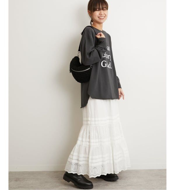 JOURNAL STANDARD relume「《WEB限定追加3》コットンボイルタック刺繍ロングスカート」|スカート|