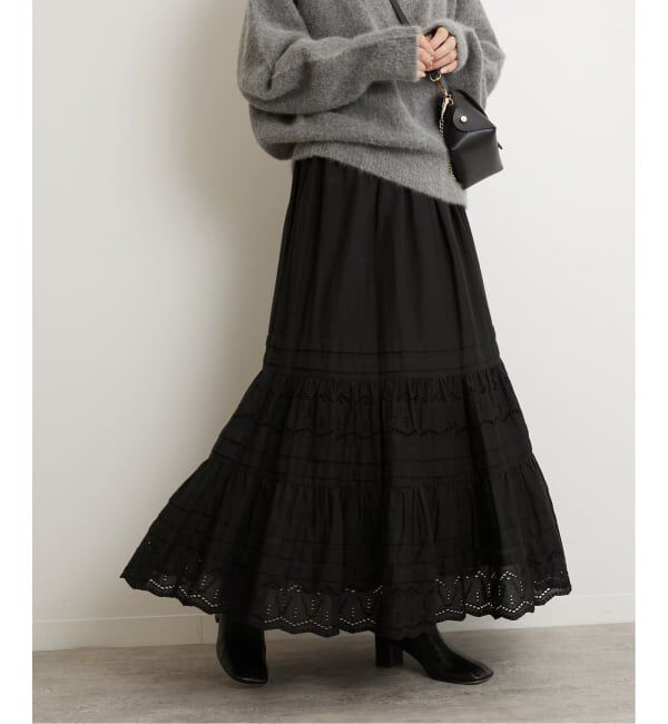 JOURNAL STANDARD relume「《WEB限定追加3》コットンボイルタック刺繍ロングスカート」|スカート|