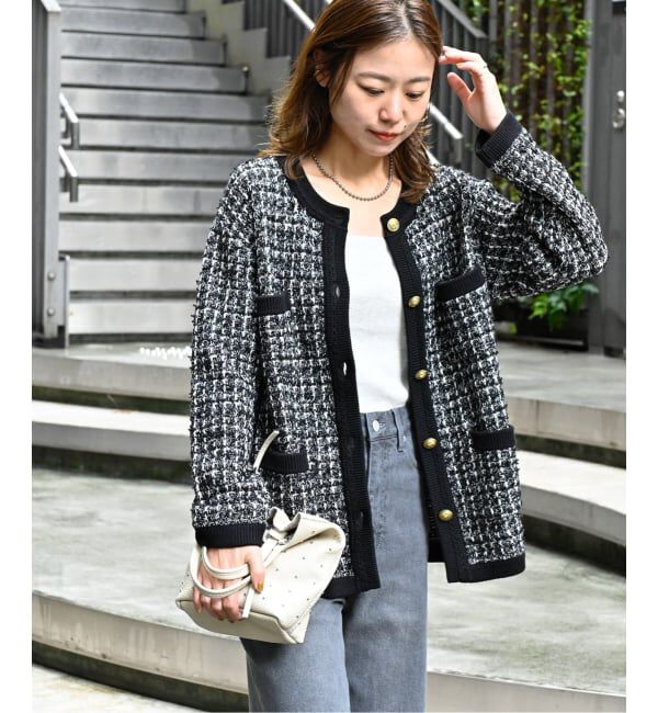 JOURNAL STANDARD relume「《WEB限定追加予約3》TWEEDYニットジャケット」|カーディガン|ブラック A