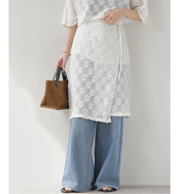 JOURNAL STANDARD relume「シャーリングメッシュレースラップスカート」|スカート|ホワイト