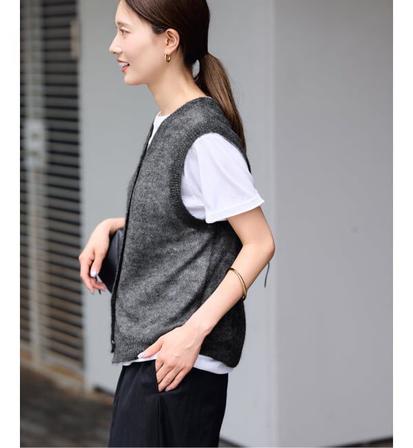 FRAMeWORK「アルパカMIXシアー2WAY VEST」|ニット・セーター|