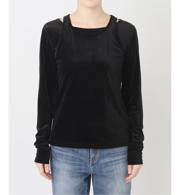 Spick and Span「ベロア2枚セットレイヤードプルオーバー」|Tシャツ・カットソー|ブラック