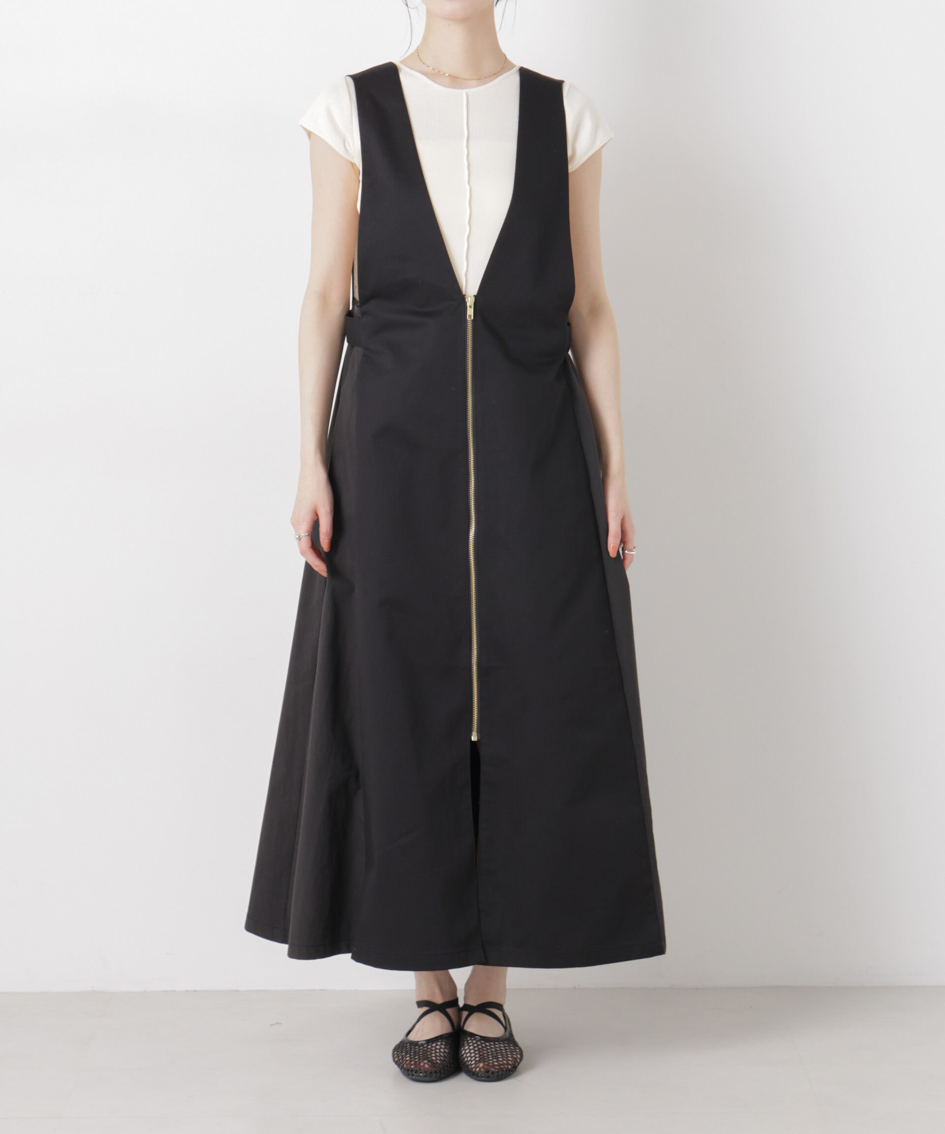 NANO universe「UNIVERSAL OVERALL/TWILL JUMPER SKIRT」|ワンピース|