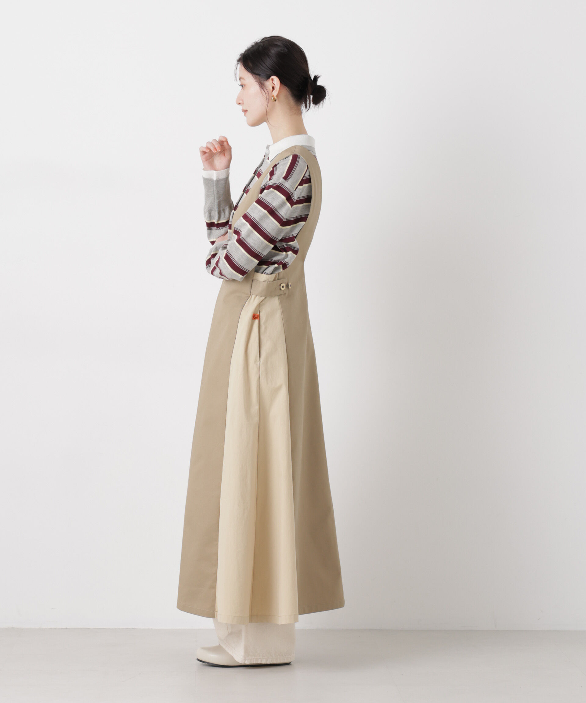 NANO universe「UNIVERSAL OVERALL/TWILL JUMPER SKIRT」|ワンピース|