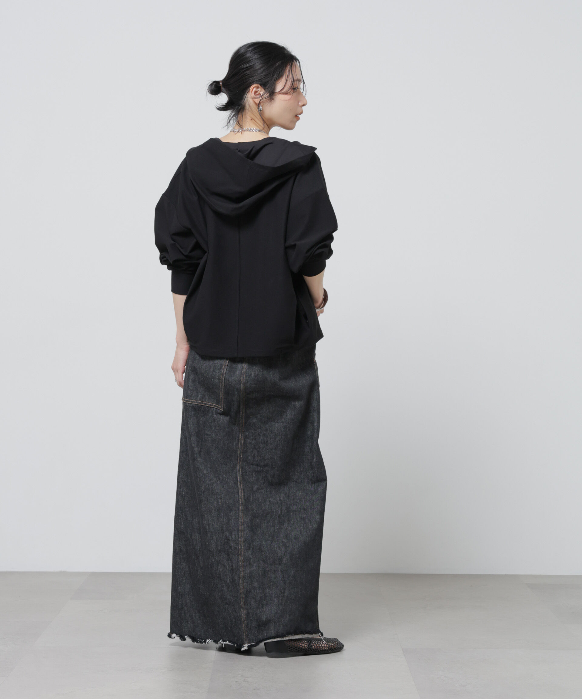 NANO universe「「Meaningful Continuity」coveross(R)ツイル調冷感プレーティング天竺パーカー」|Tシャツ・カットソー|