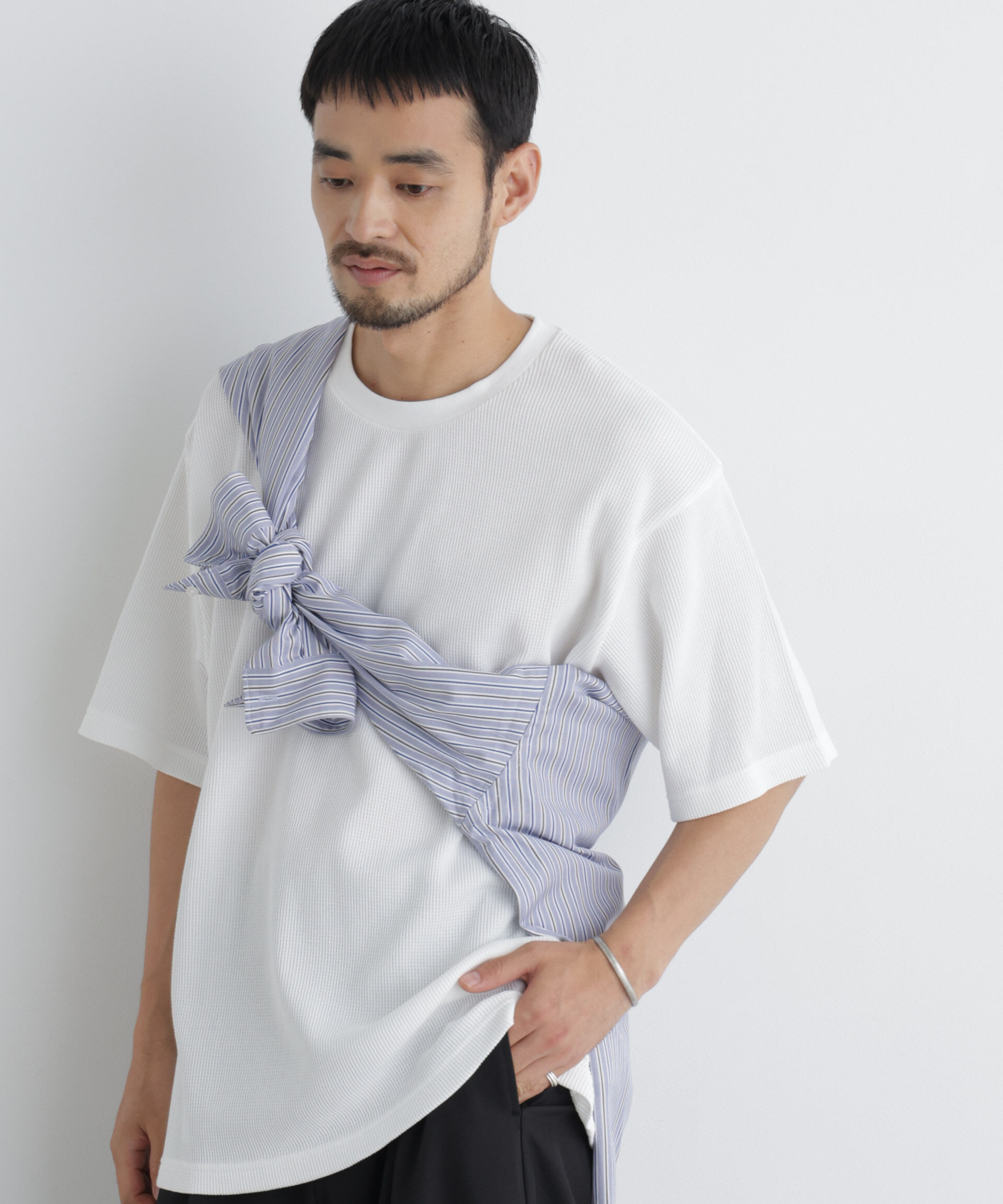 NANO universe「USAコットン&times;COOLMAX(R) ワッフルワイドTシャツ半袖」|Tシャツ・カットソー|