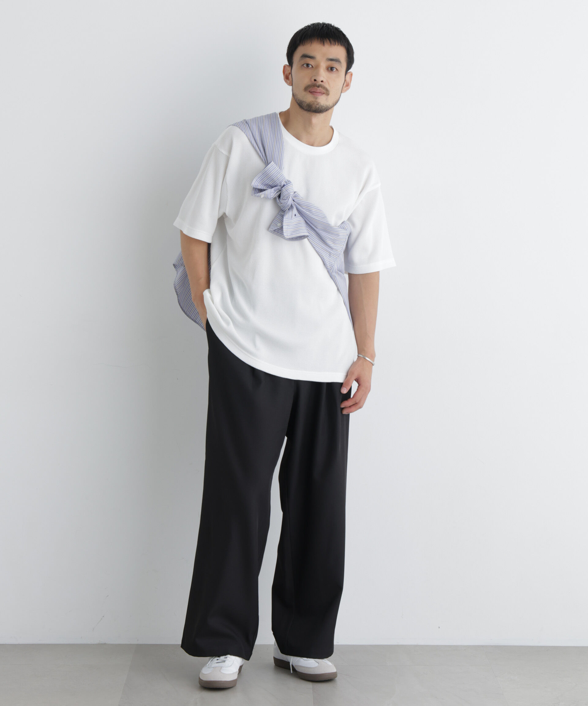 NANO universe「USAコットン&times;COOLMAX(R) ワッフルワイドTシャツ半袖」|Tシャツ・カットソー|