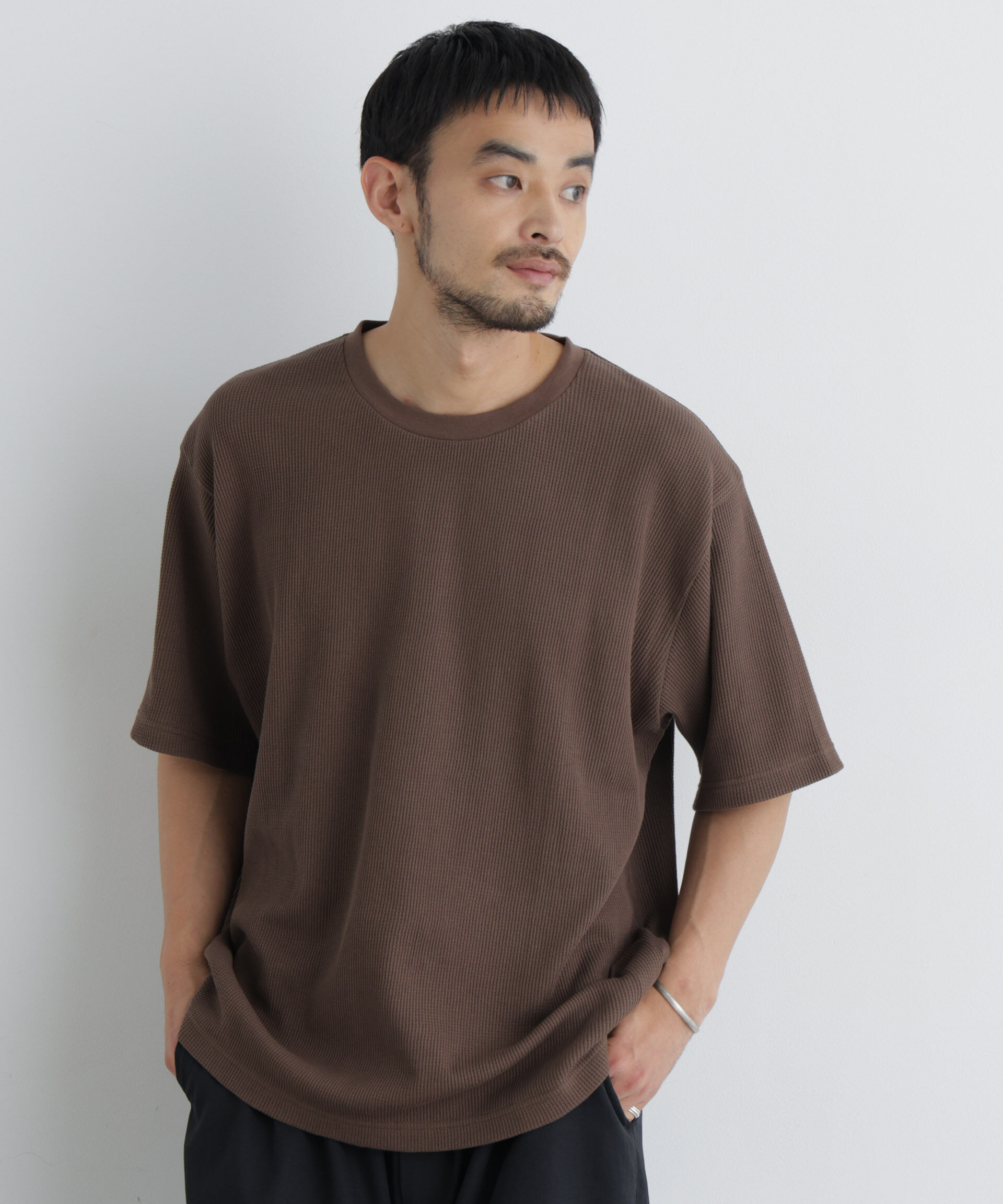 NANO universe「USAコットン&times;COOLMAX(R) ワッフルワイドTシャツ半袖」|Tシャツ・カットソー|