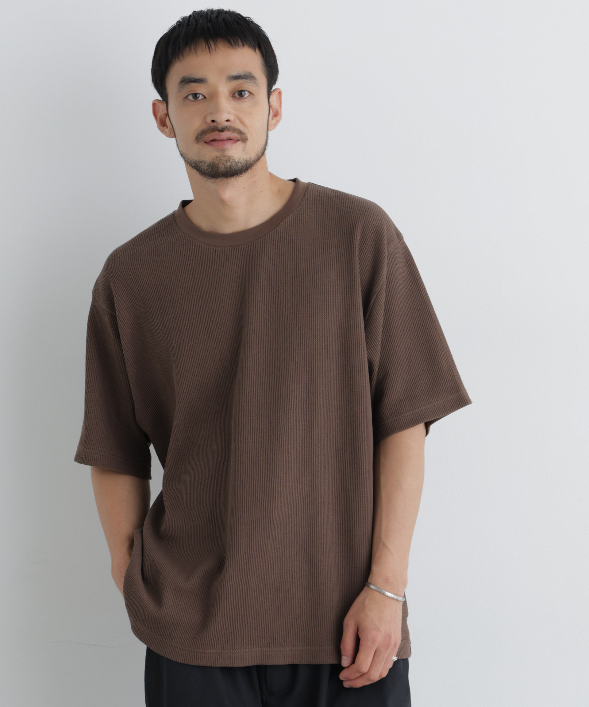 NANO universe「USAコットン&times;COOLMAX(R) ワッフルワイドTシャツ半袖」|Tシャツ・カットソー|