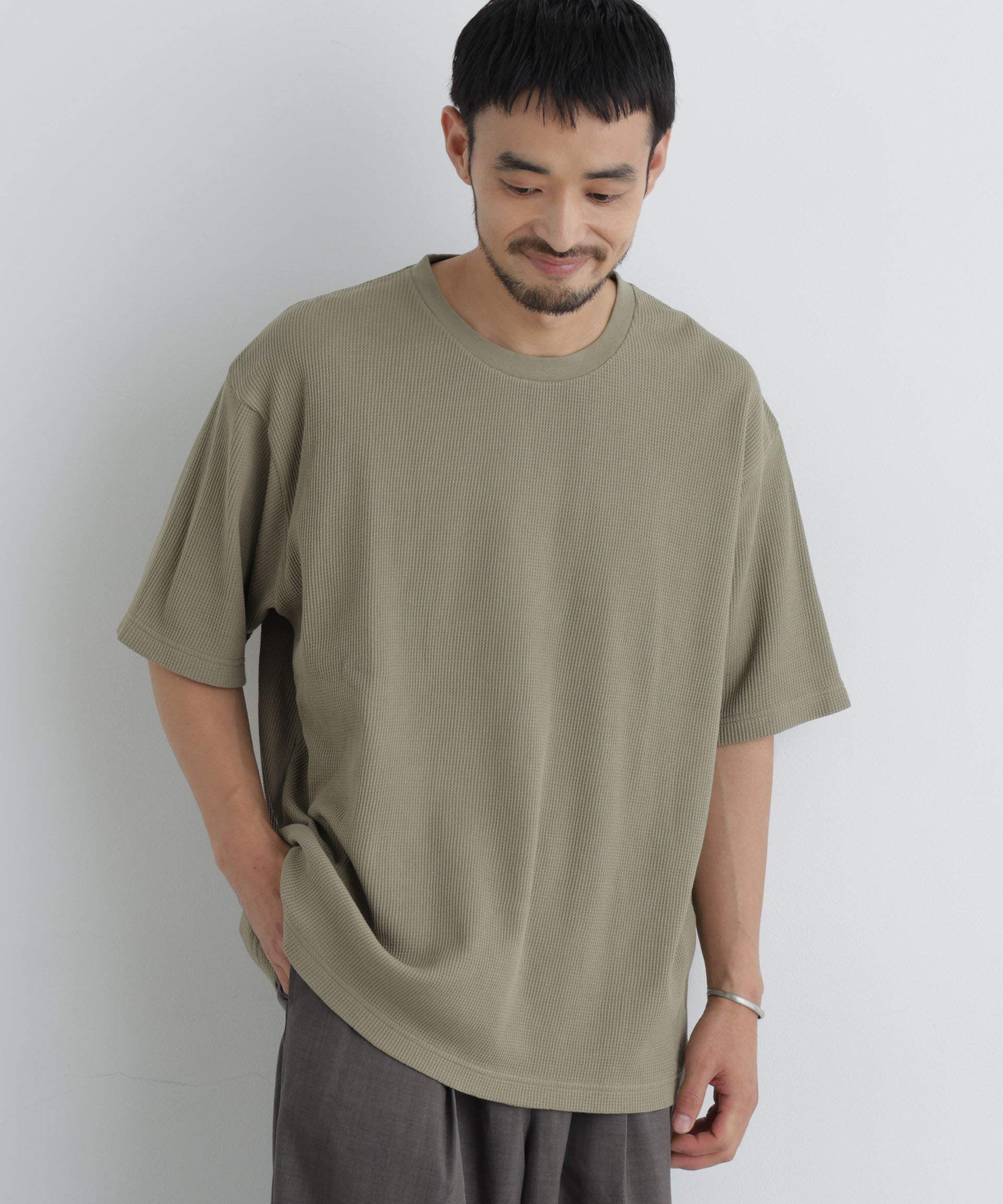 NANO universe「USAコットン&times;COOLMAX(R) ワッフルワイドTシャツ半袖」|Tシャツ・カットソー|