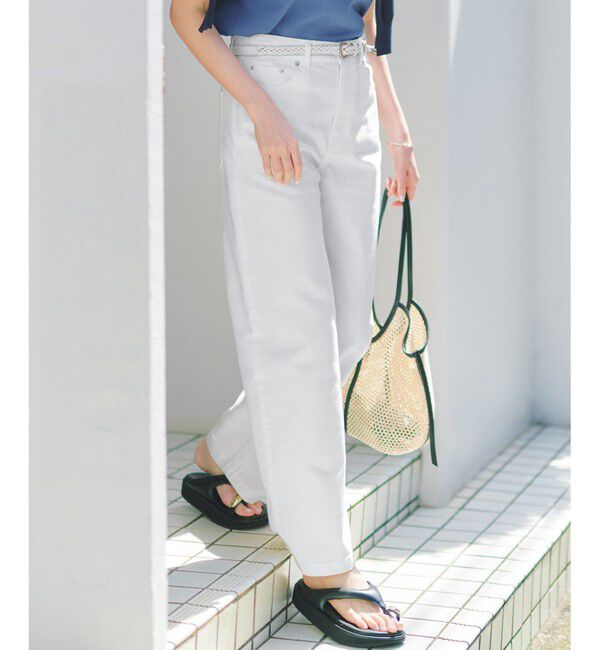 23区「【見上愛さん着用/Oggi・VERY掲載/接触冷感】23区DENIM サマー ストレート ワイド パンツ」|デニム|ホワイト系