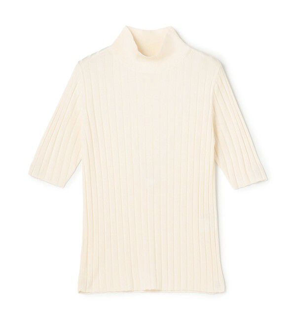 BEIGE,「MASON / 半袖シルクリブハイネックニット」|ニット・セーター|