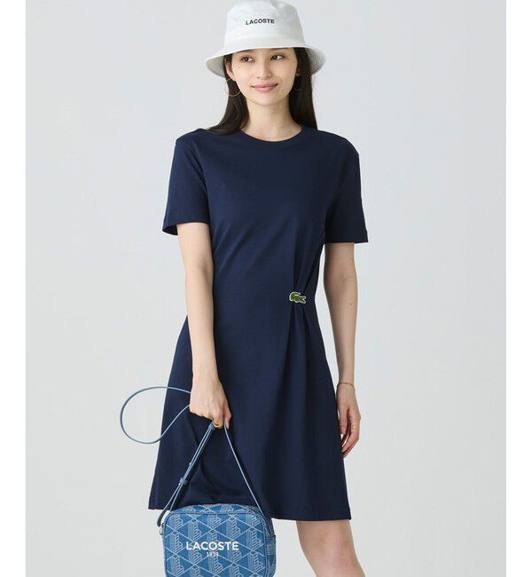 LACOSTE「ワニロゴプリーツTシャツドレス  /ワンピース」|ワンピース|ネイビー