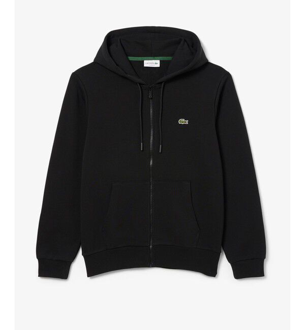 LACOSTE「エッセンシャルジップスウェットフーディー」|パーカー|ブラック