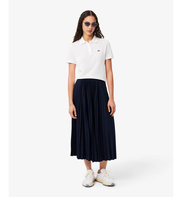 LACOSTE「ネームジャカード ウエストプリーツロングスカート」|スカート|