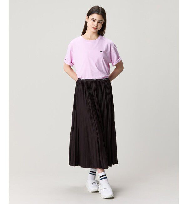 LACOSTE「ネームジャカード ウエストプリーツロングスカート」|スカート|