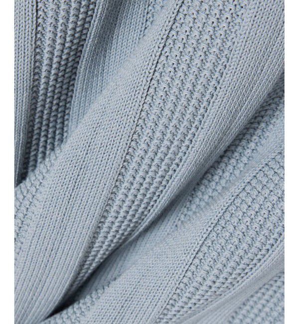 LACOSTE「レーヨンブレンド ストライプ リブニットショートスリーブセーター」|ニット・セーター|