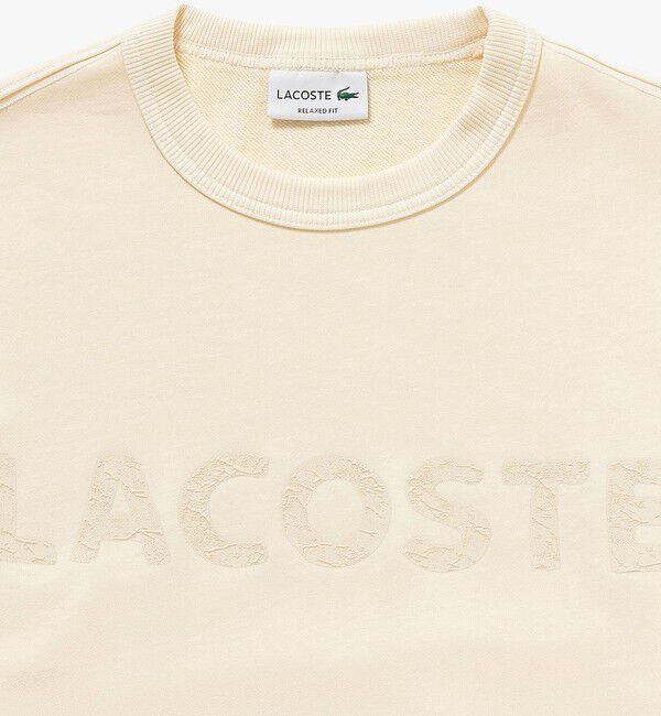 LACOSTE「エンザイムウォッシュ テクスチャーロゴ ヴィンテージクルーネックスウェット」|スウェット・ジャージ|