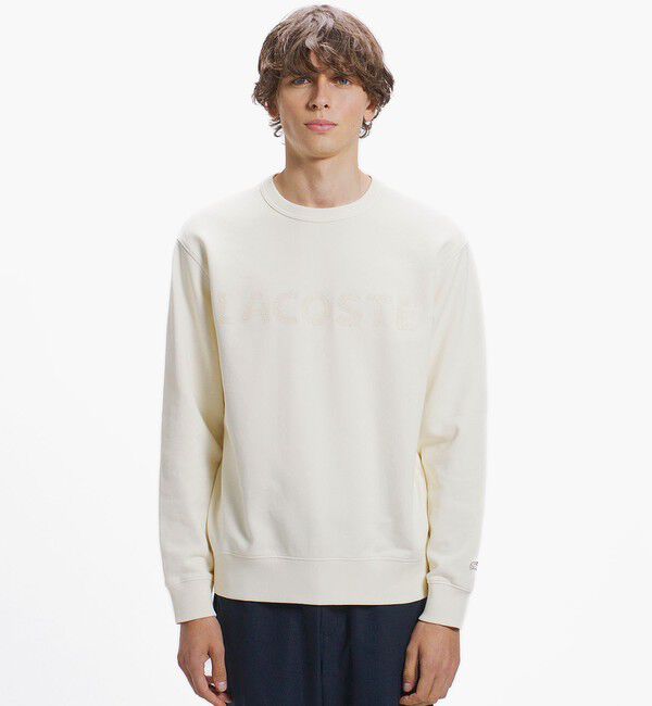 LACOSTE「エンザイムウォッシュ テクスチャーロゴ ヴィンテージクルーネックスウェット」|スウェット・ジャージ|