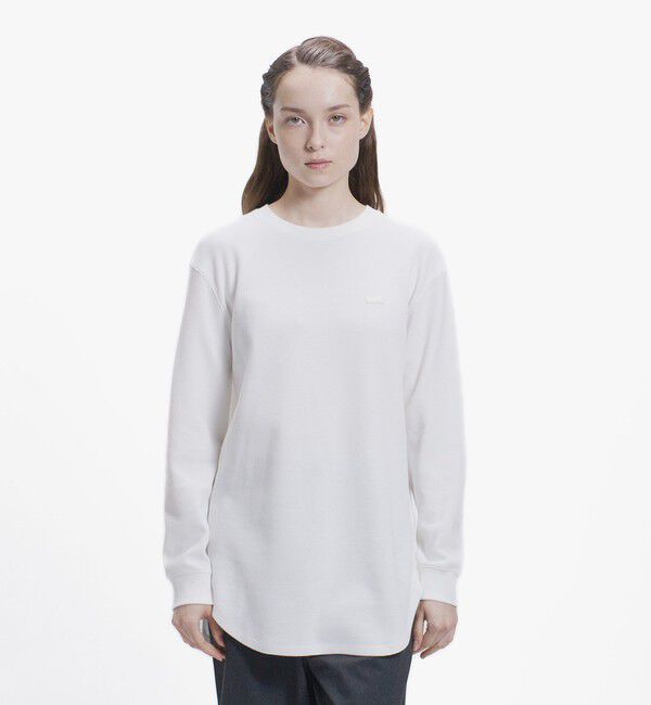 LACOSTE「ラウンドヘム ワッフルロングスリーブTシャツ」|Tシャツ・カットソー|オフホワイト