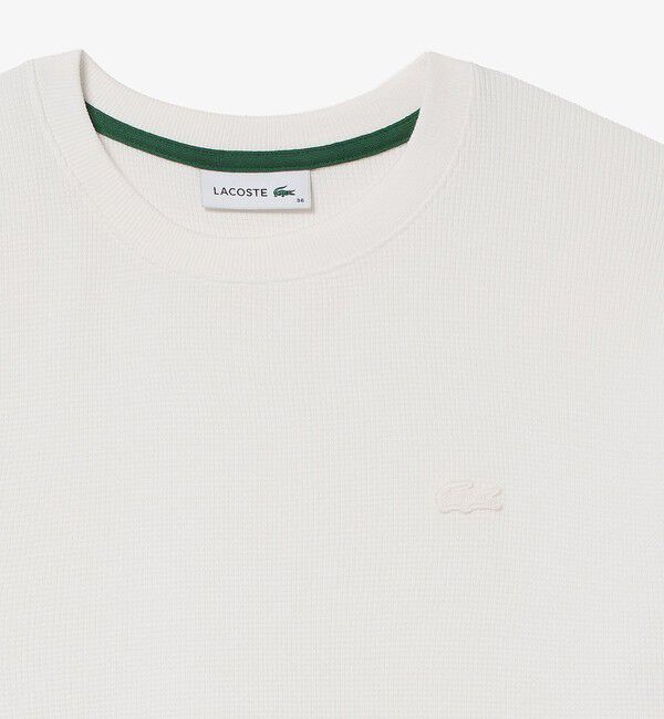 LACOSTE「ラウンドヘム ワッフルロングスリーブTシャツ」|Tシャツ・カットソー|