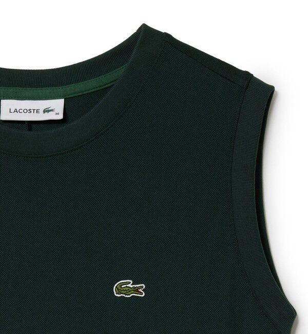 LACOSTE「ローウエストノースリーブ鹿の子ドレス」|ワンピース|