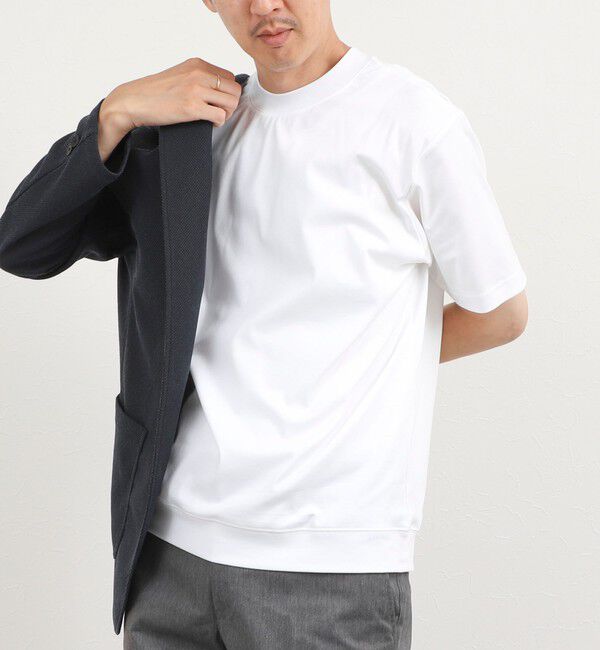 NOLLEY'S goodman「《ビジカジ対応》超長綿ハイゲージポンチ クルーネックドレスTシャツ」|Tシャツ・カットソー|ホワイト