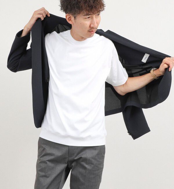 NOLLEY'S goodman「《ビジカジ対応》超長綿ハイゲージポンチ クルーネックドレスTシャツ」|Tシャツ・カットソー|