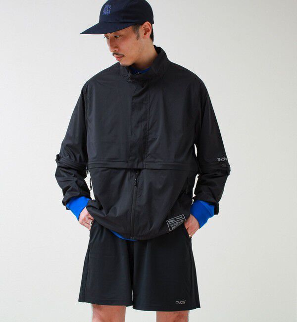 GLOSTER「【TAION/タイオン】HI-NECK W-ZIP DETACHABLE LIGHT JACKET」|ブルゾン・スタジャン|ブラック