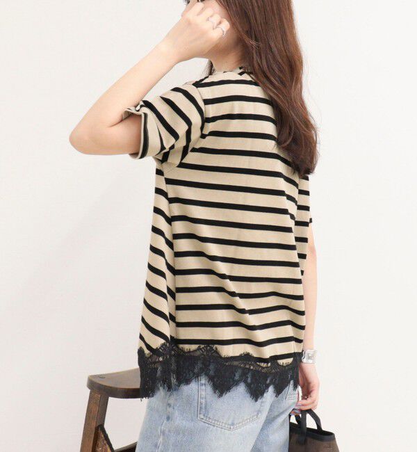 fredy emue「ボーダーアシメツイストプルオーバーTシャツ」|Tシャツ・カットソー|