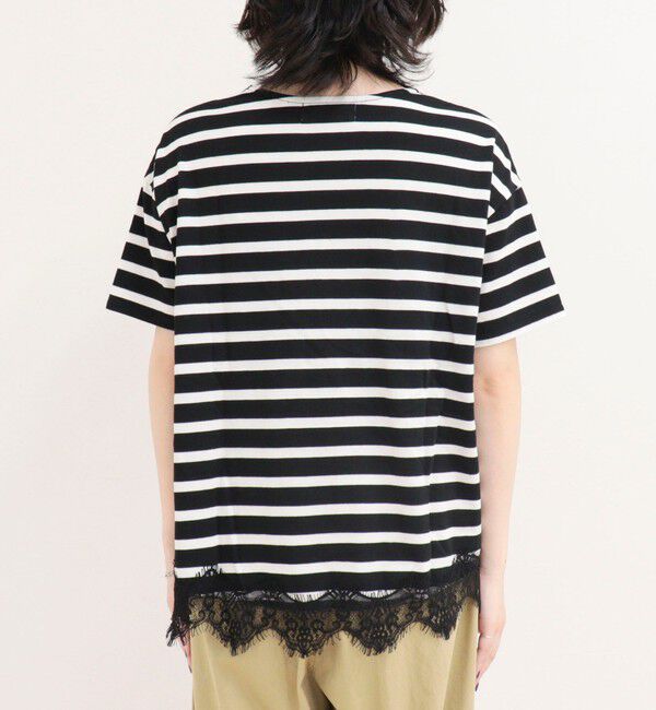 fredy emue「ボーダーアシメツイストプルオーバーTシャツ」|Tシャツ・カットソー|