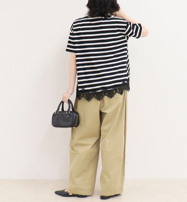fredy emue「ボーダーアシメツイストプルオーバーTシャツ」|Tシャツ・カットソー|