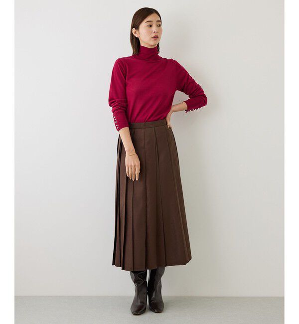 ROPE「【J'aDoRe・一部店舗限定サイズ】メリノウール袖パールハイネックニット/アンサンブル対応・イージーケア」|ニット・セーター|
