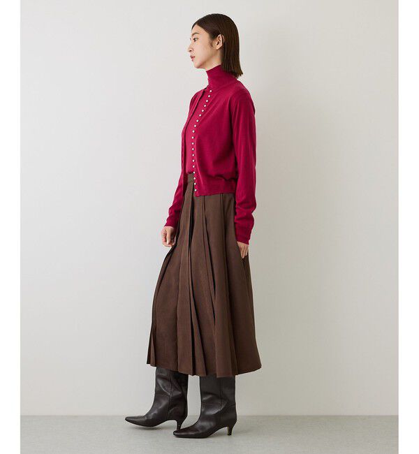 ROPE「【J'aDoRe・一部店舗限定サイズ】メリノウール袖パールハイネックニット/アンサンブル対応・イージーケア」|ニット・セーター|