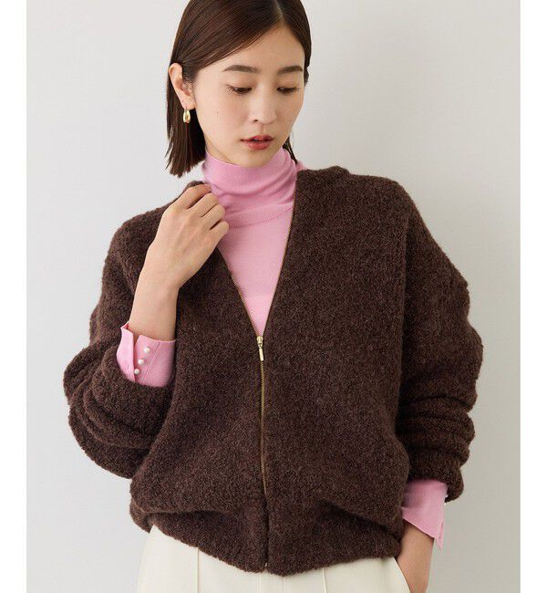 ROPE「【J'aDoRe・一部店舗限定サイズ】メリノウール袖パールハイネックニット/アンサンブル対応・イージーケア」|ニット・セーター|
