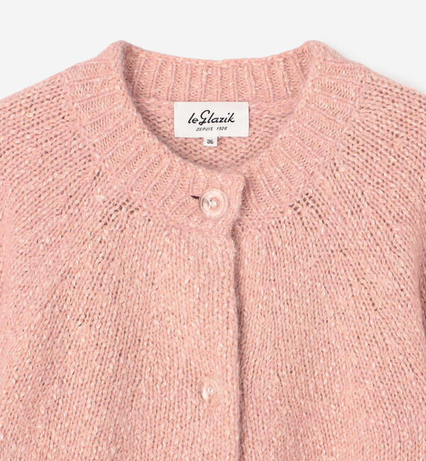 LE GLAZIK「LE GLAZIK | ミックスヤーン クルーネックカーディガン WOMEN」|ニット・セーター|